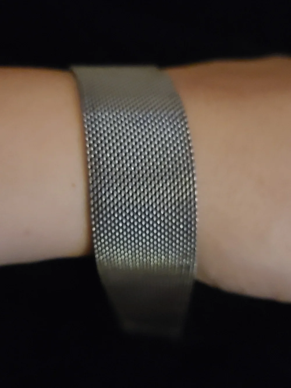 Silver Mesh Stainless Steel Smartwatch Band - Compatible Wearable Accessory